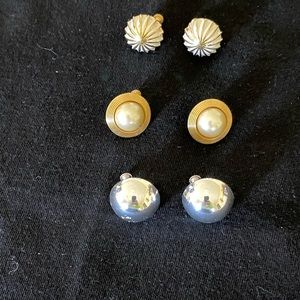 3 SETS OF VINTAGE NAPIER SCREW POST EARRINGS